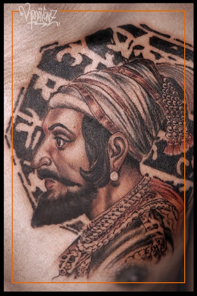 Chatarpati shivaji tattoo on chest
