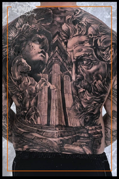 Full Back COver Tatto by sameer Patange