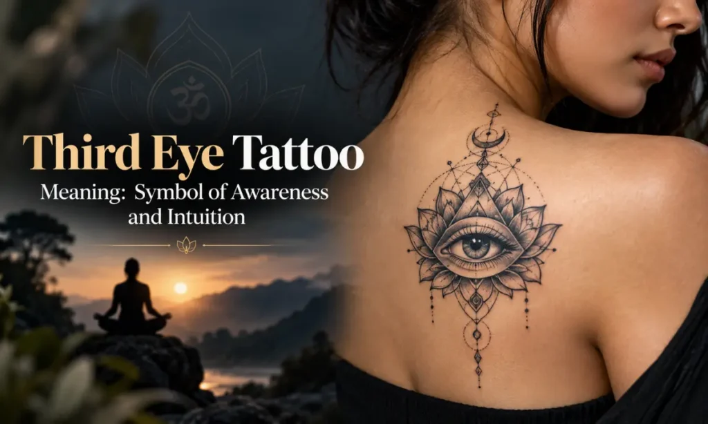 Third eye tattoo design symbolizing spiritual awareness, intuition, and inner wisdom